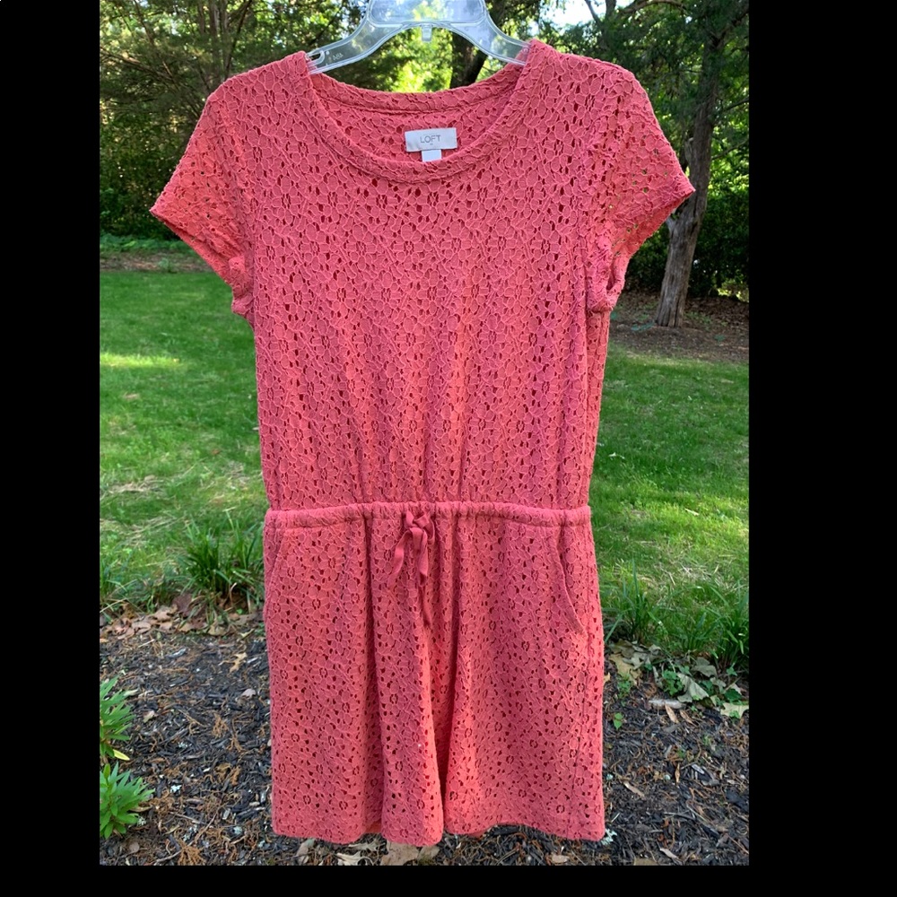 Loft Coral Lace Dress
